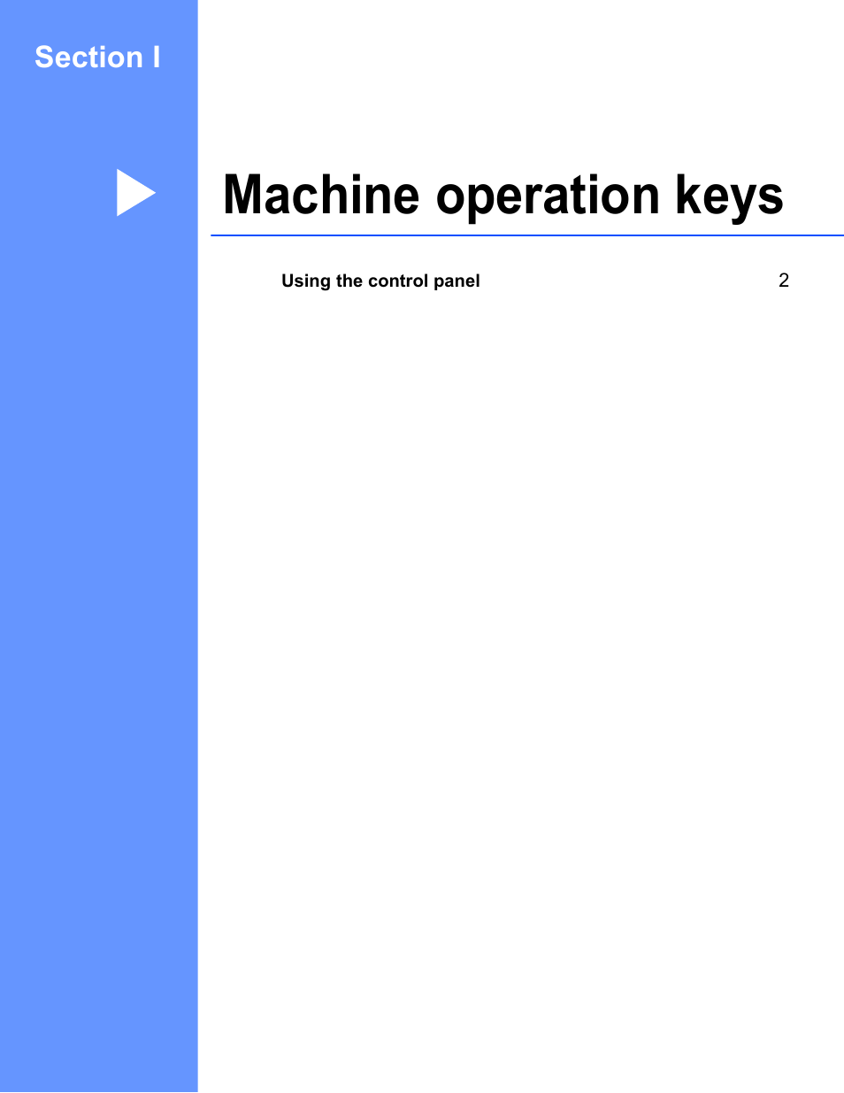Section i: machine operation keys, Section i machine operation keys, Machine operation keys | Brother MFC 9970CDW User Manual | Page 8 / 259