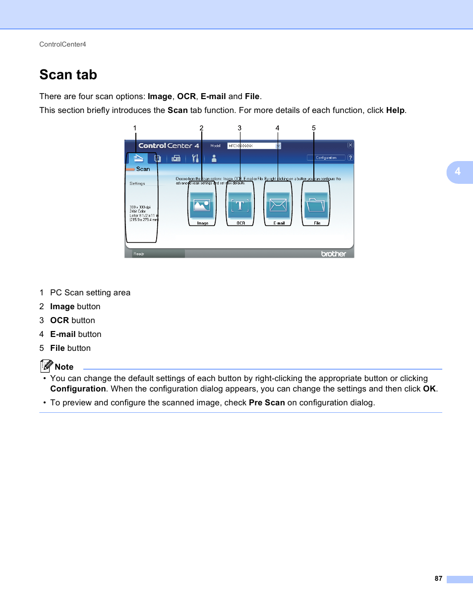 Scan tab | Brother MFC 9970CDW User Manual | Page 94 / 259