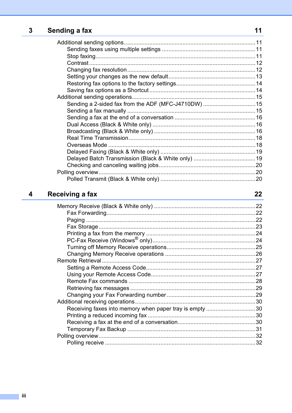 Brother MFC-J4510DW User Manual | Page 4 / 99