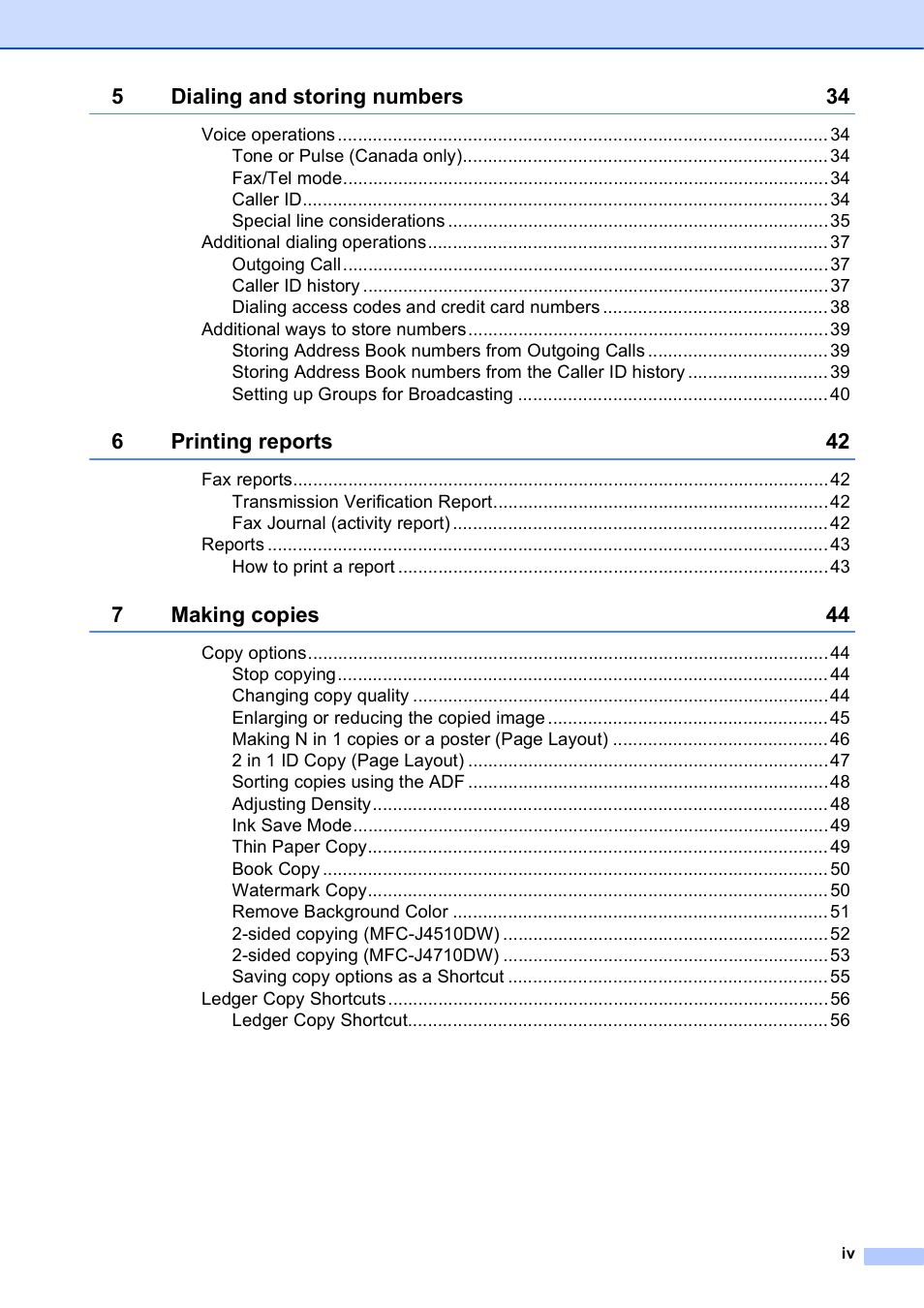 Brother MFC-J4510DW User Manual | Page 5 / 99