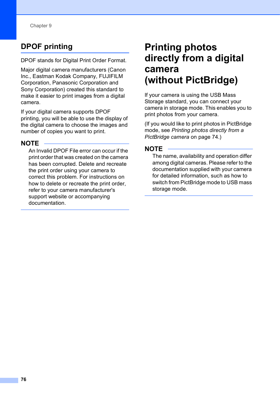 Dpof printing | Brother MFC-J4510DW User Manual | Page 82 / 99