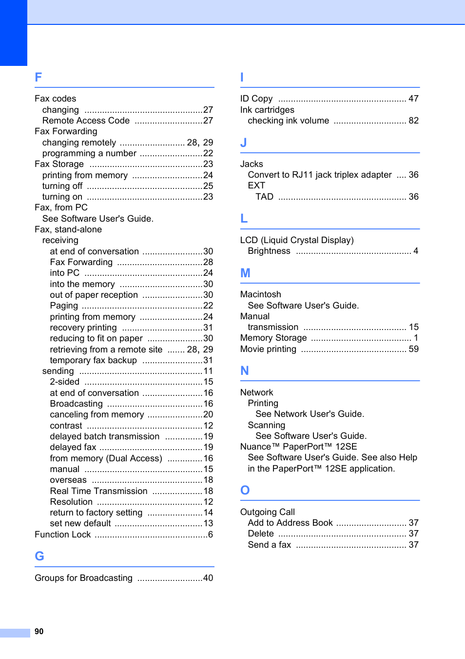 Brother MFC-J4510DW User Manual | Page 96 / 99