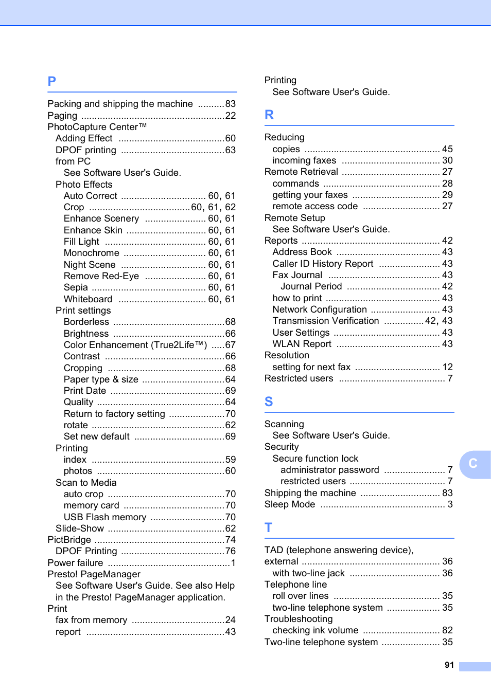 Brother MFC-J4510DW User Manual | Page 97 / 99