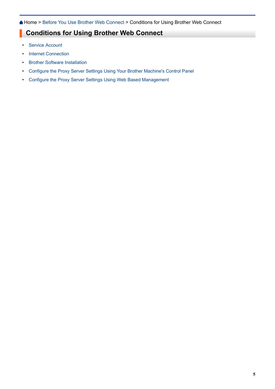 Conditions for using brother web connect | Brother MFC-L8850CDW User Manual | Page 10 / 61