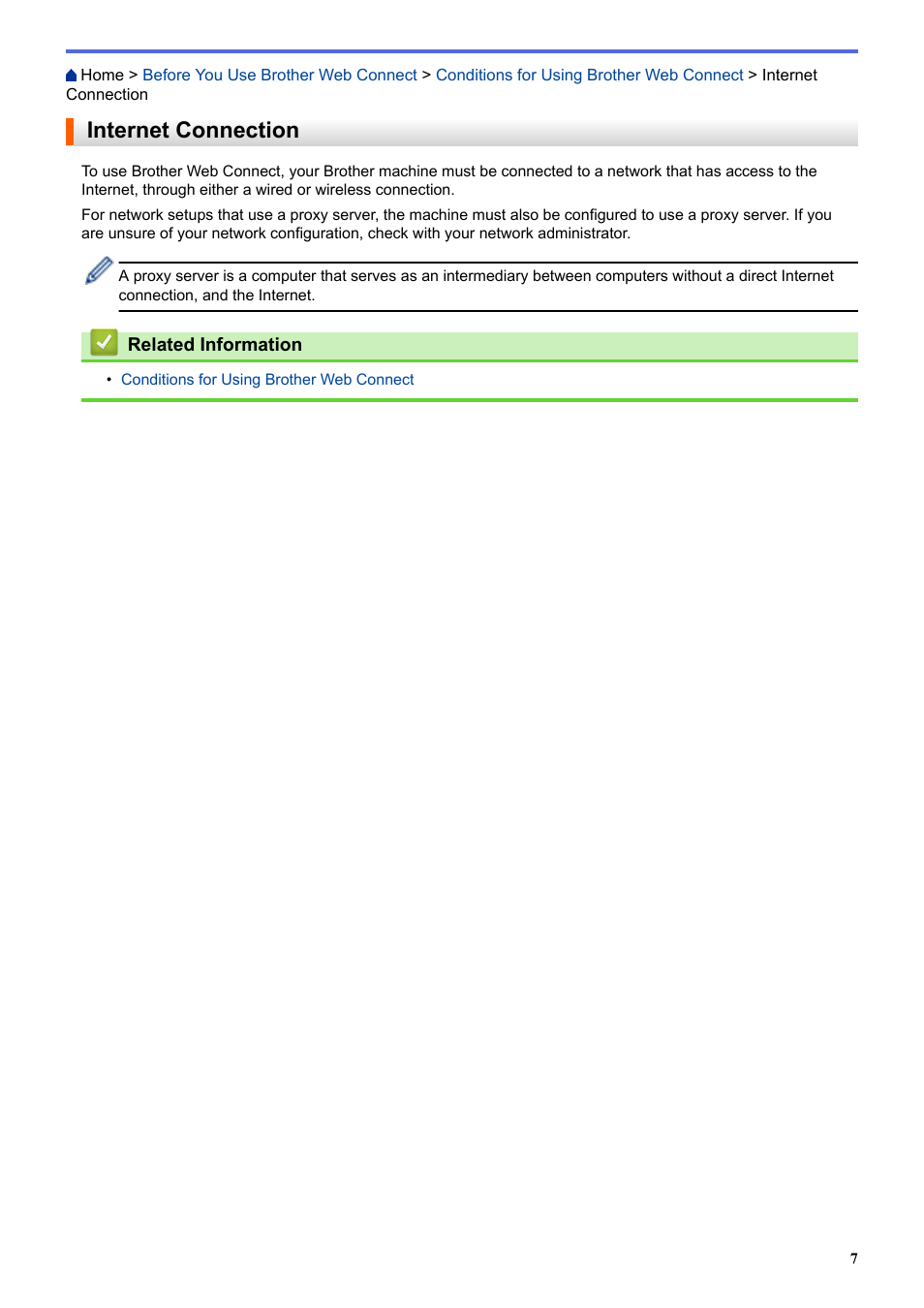 Internet connection | Brother MFC-L8850CDW User Manual | Page 12 / 61