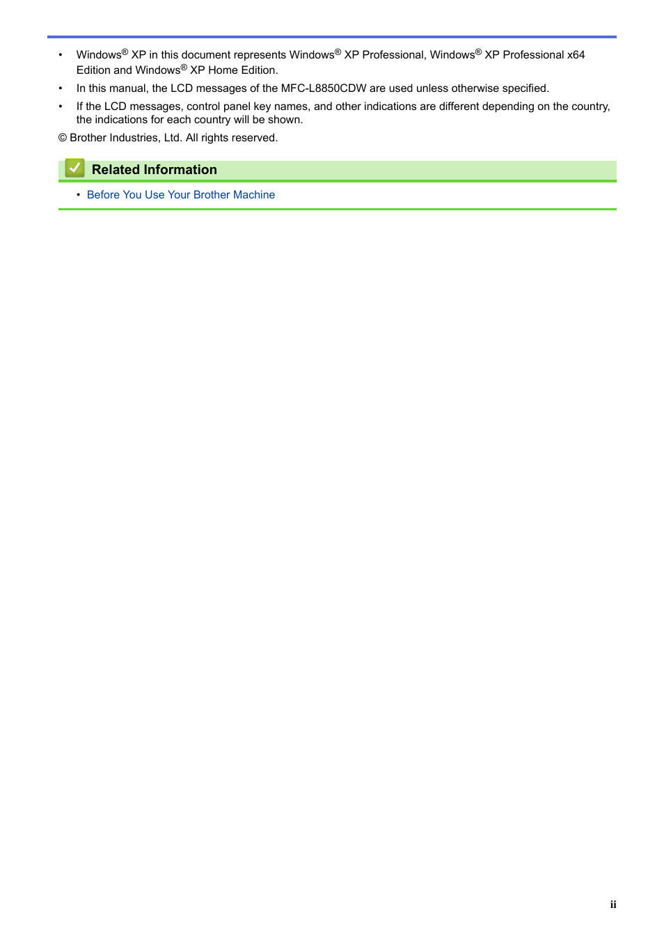 Related information | Brother MFC-L8850CDW User Manual | Page 3 / 61