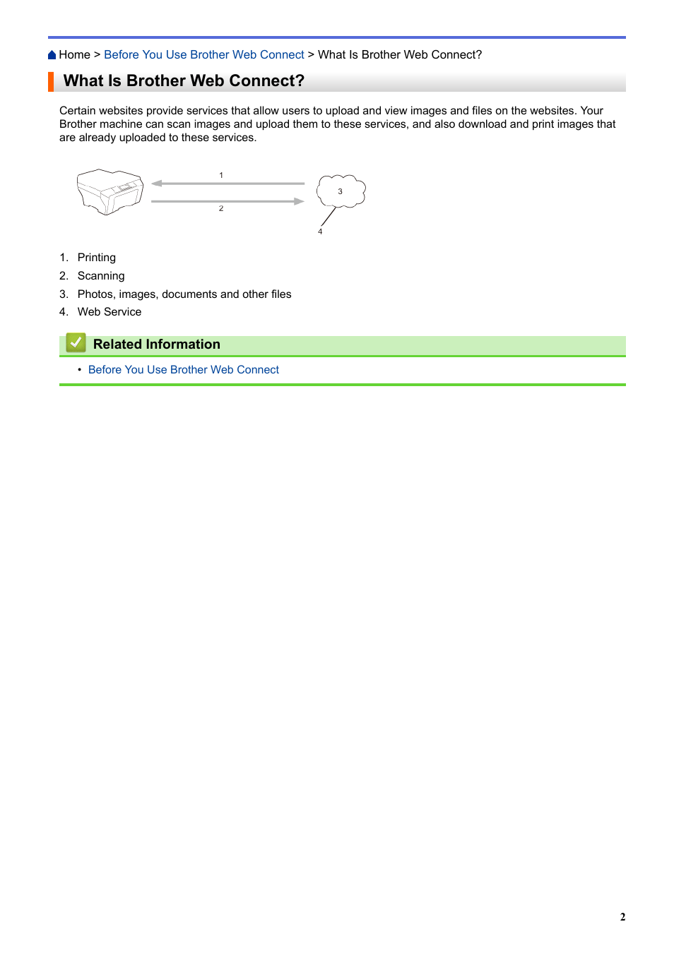 What is brother web connect | Brother MFC-L8850CDW User Manual | Page 7 / 61