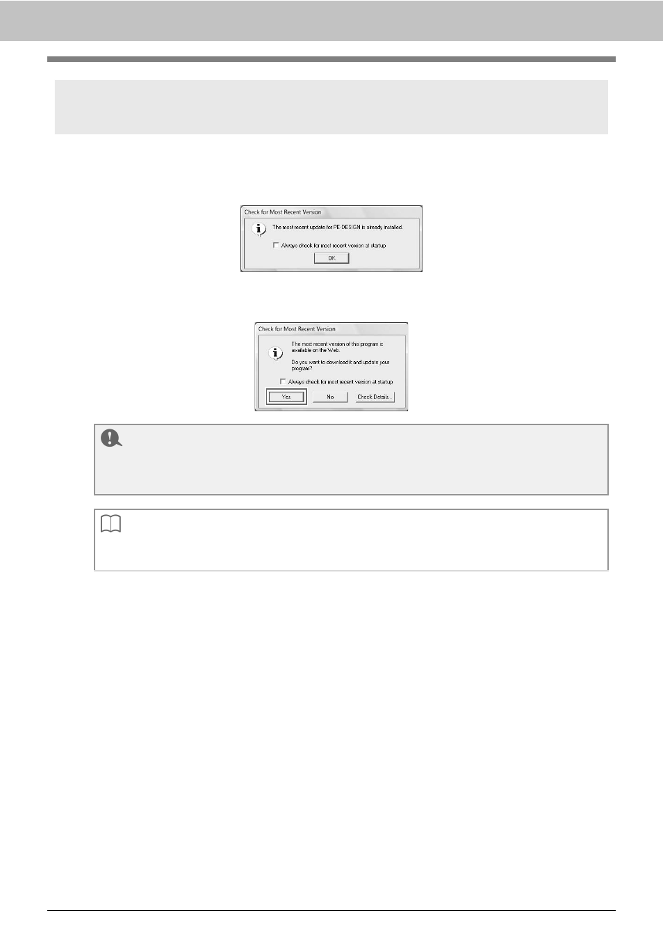 Checking for the latest version of the program, Before use | Brother PE-DESIGN 8 User Manual | Page 14 / 16