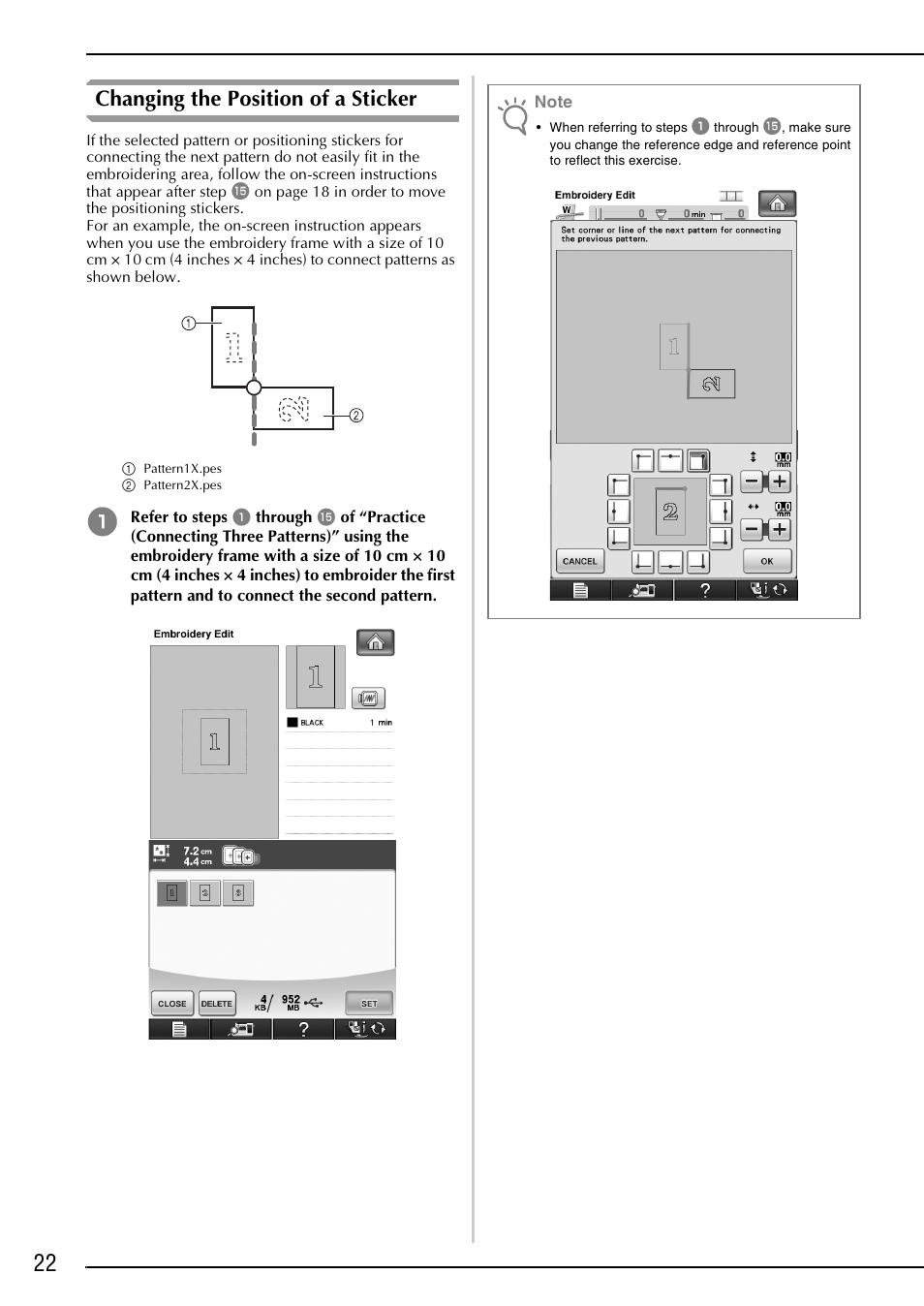 Changing the position of a sticker | Brother Innov-is 6000D User Manual | Page 23 / 37