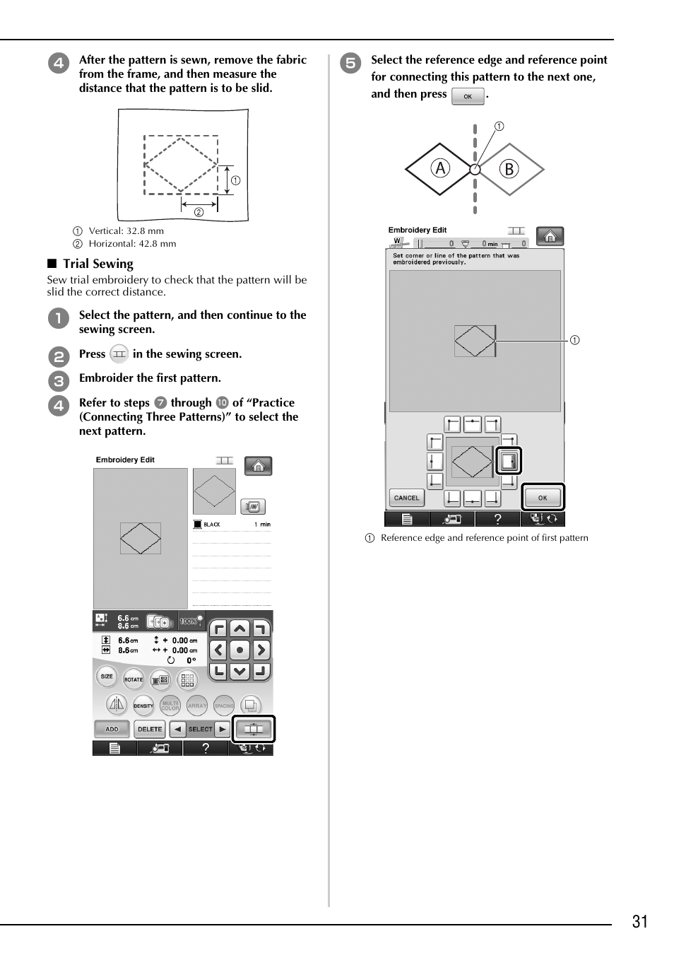 Trial sewing | Brother Innov-is 6000D User Manual | Page 32 / 37