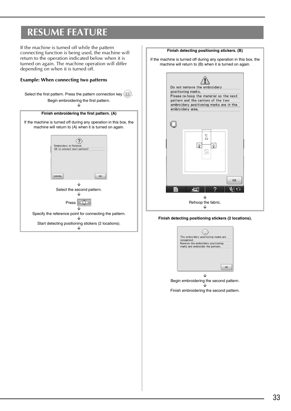Resume feature | Brother Innov-is 6000D User Manual | Page 34 / 37
