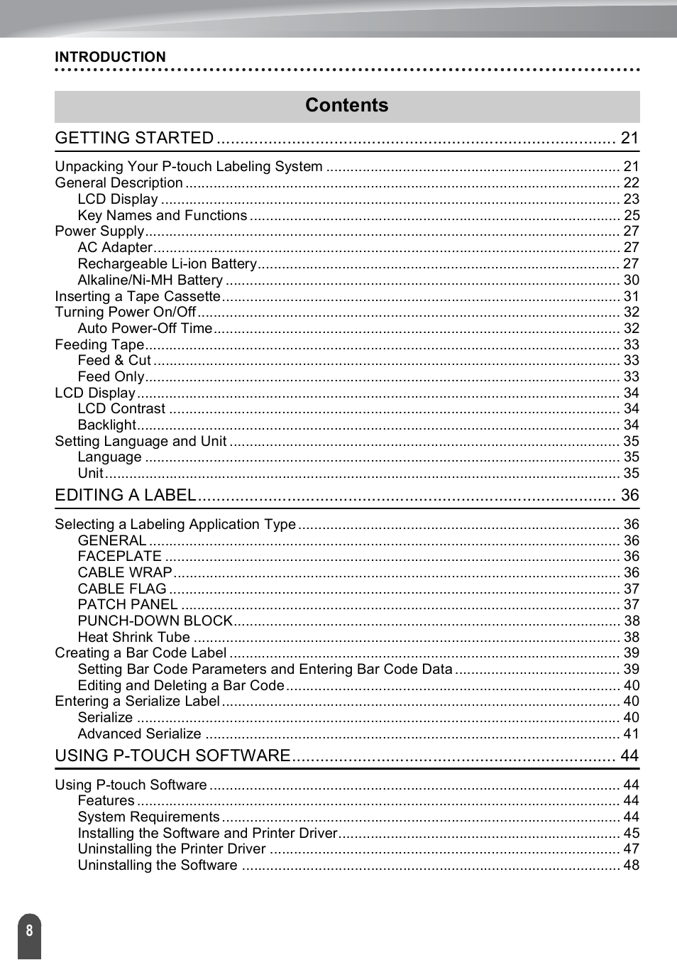 Brother PT-E550W User Manual | Page 8 / 50