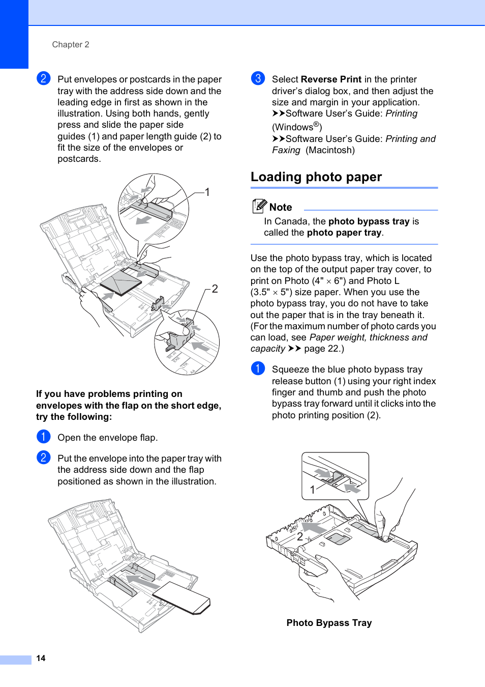 Loading photo paper | Brother MFC-J835DW User Manual | Page 28 / 154