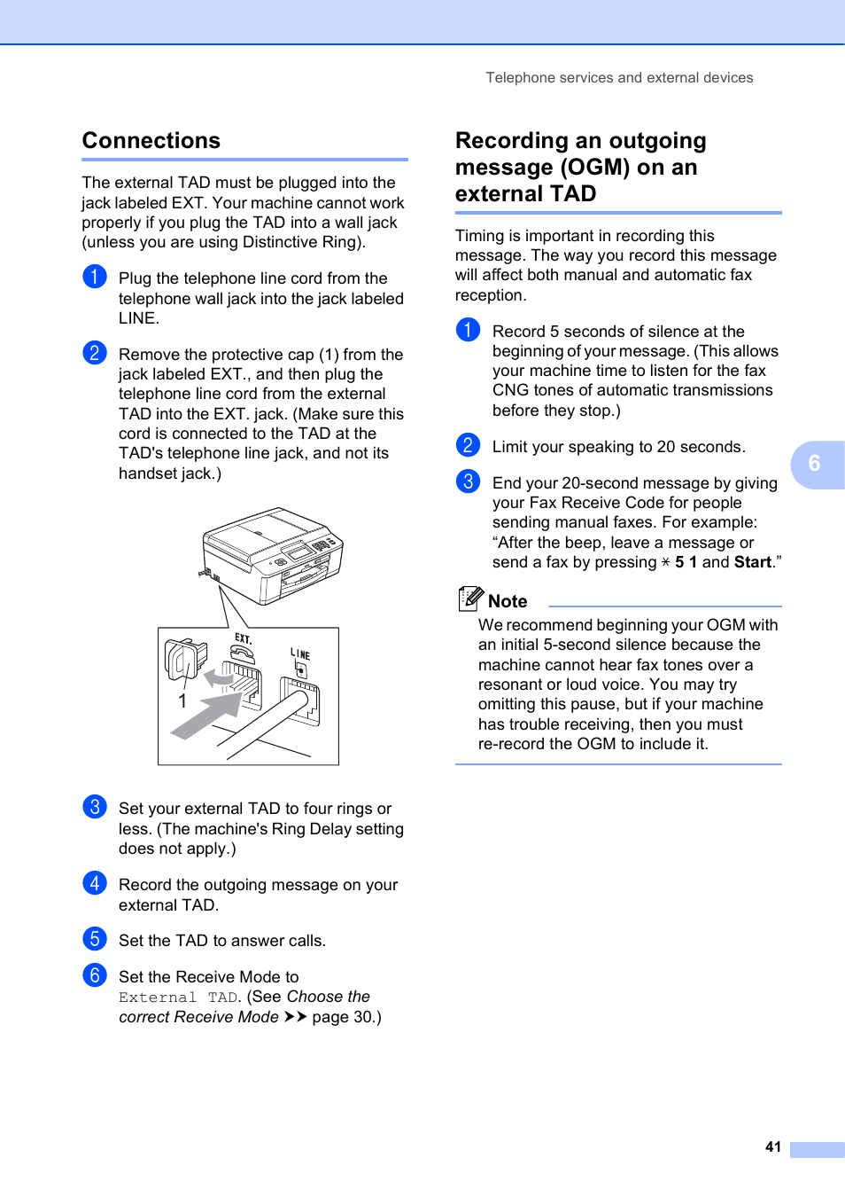 Connections, 6connections | Brother MFC-J835DW User Manual | Page 55 / 154