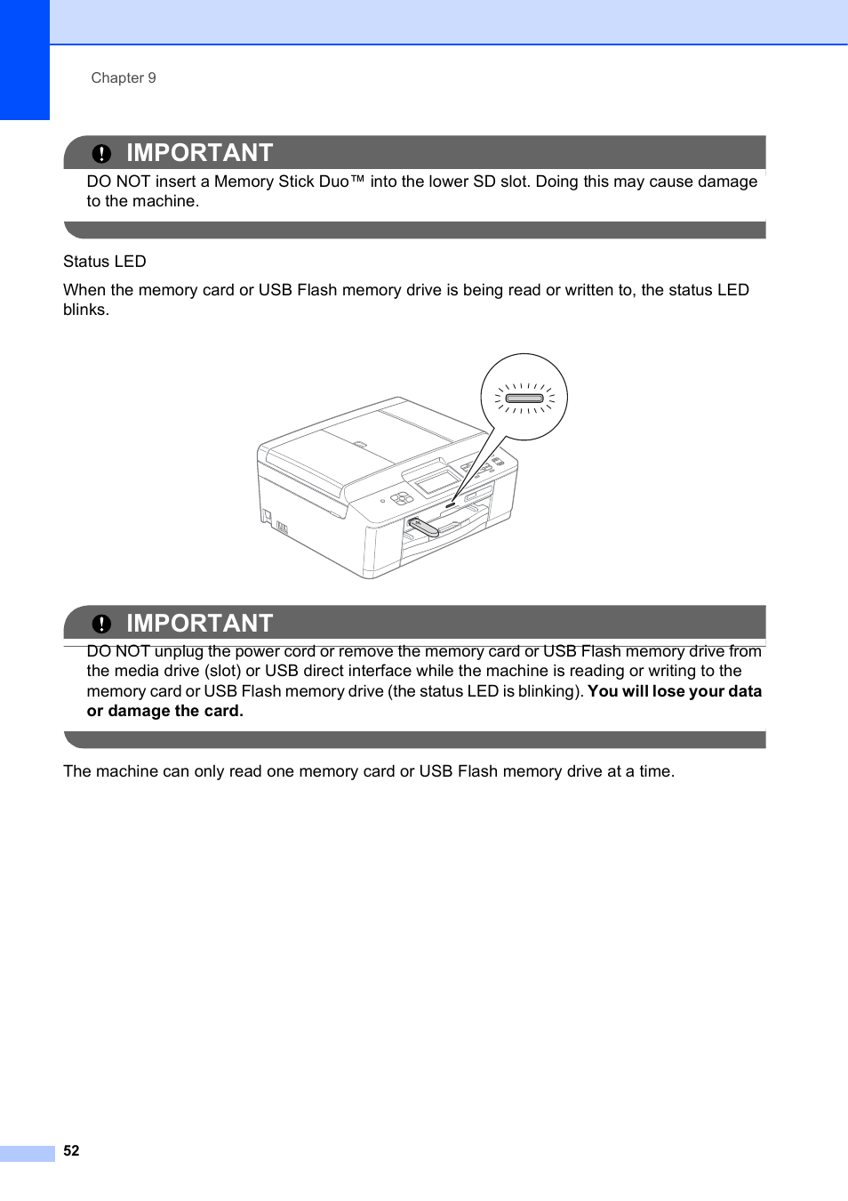 Important | Brother MFC-J835DW User Manual | Page 66 / 154