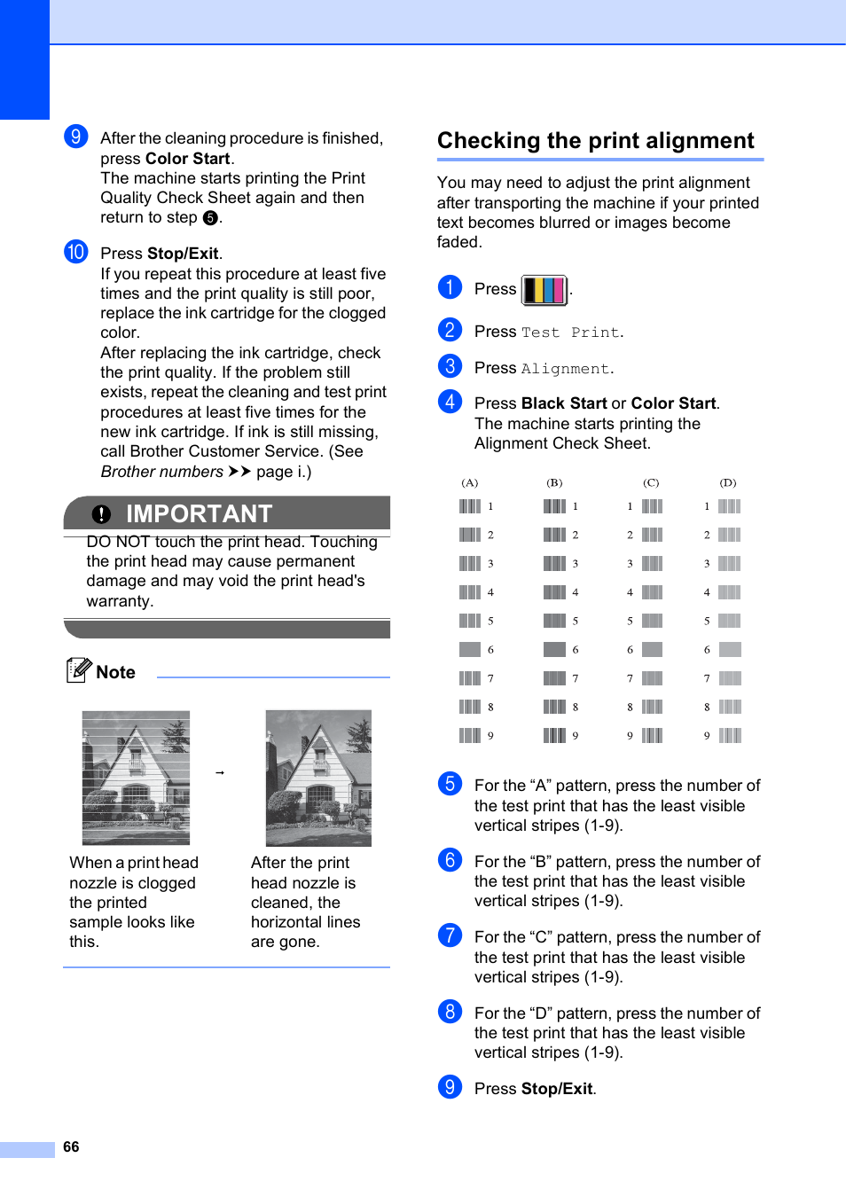 Checking the print alignment, Important | Brother MFC-J835DW User Manual | Page 80 / 154