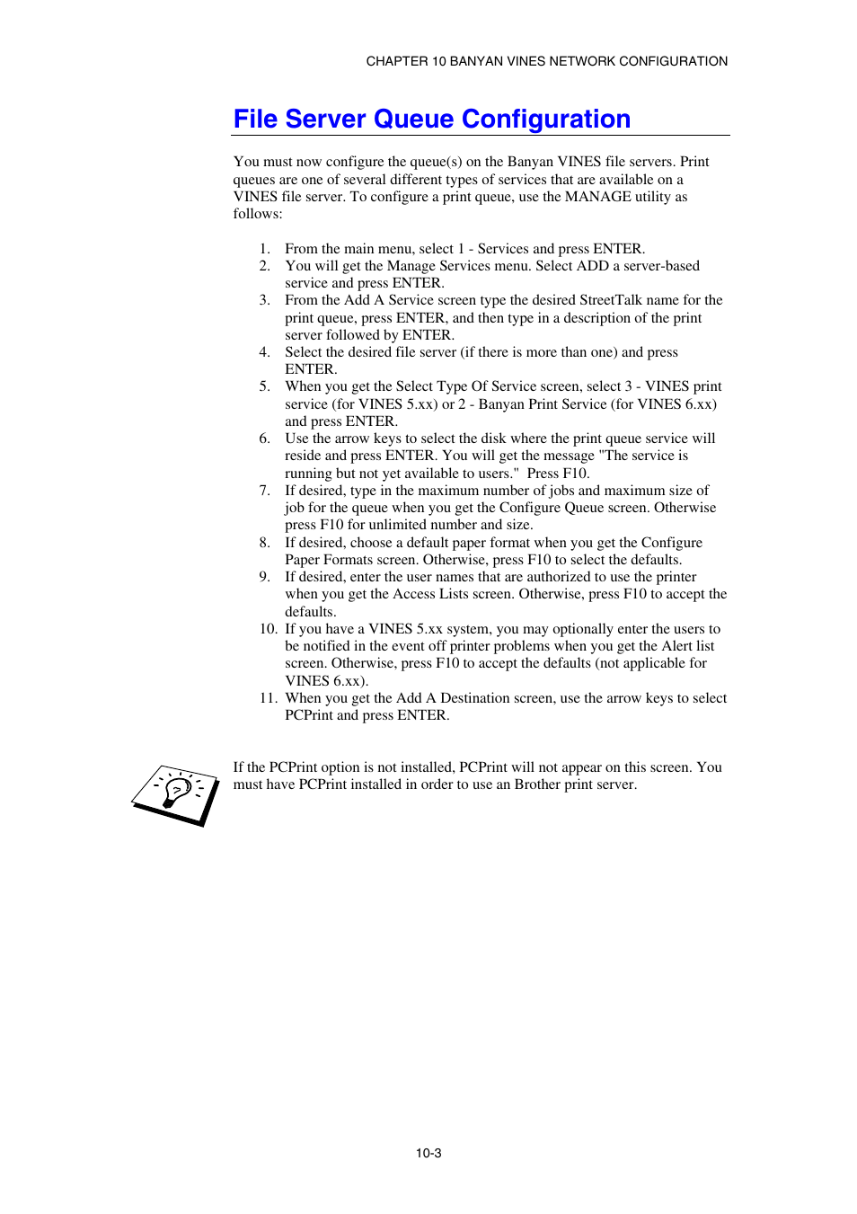 File server queue configuration | Brother HL-1870N User Manual | Page 106 / 149