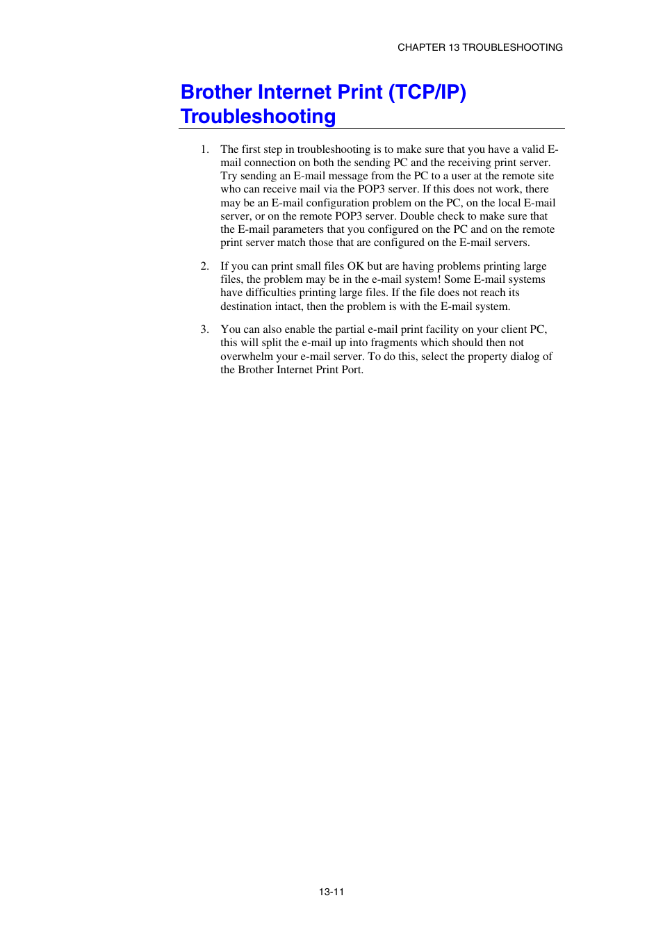 Brother internet print (tcp/ip) troubleshooting | Brother HL-1870N User Manual | Page 133 / 149