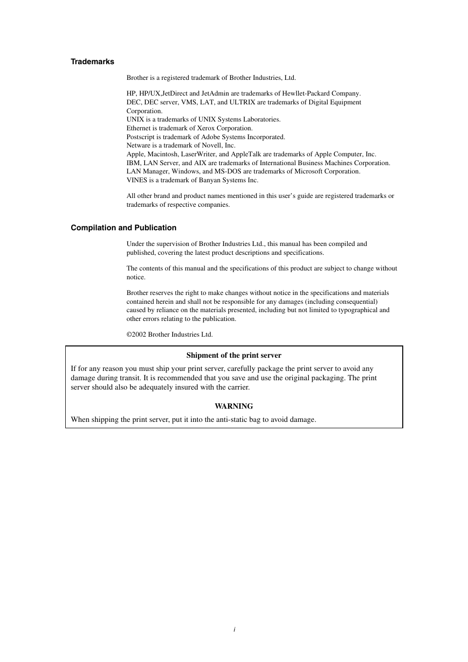 Brother HL-1870N User Manual | Page 2 / 149
