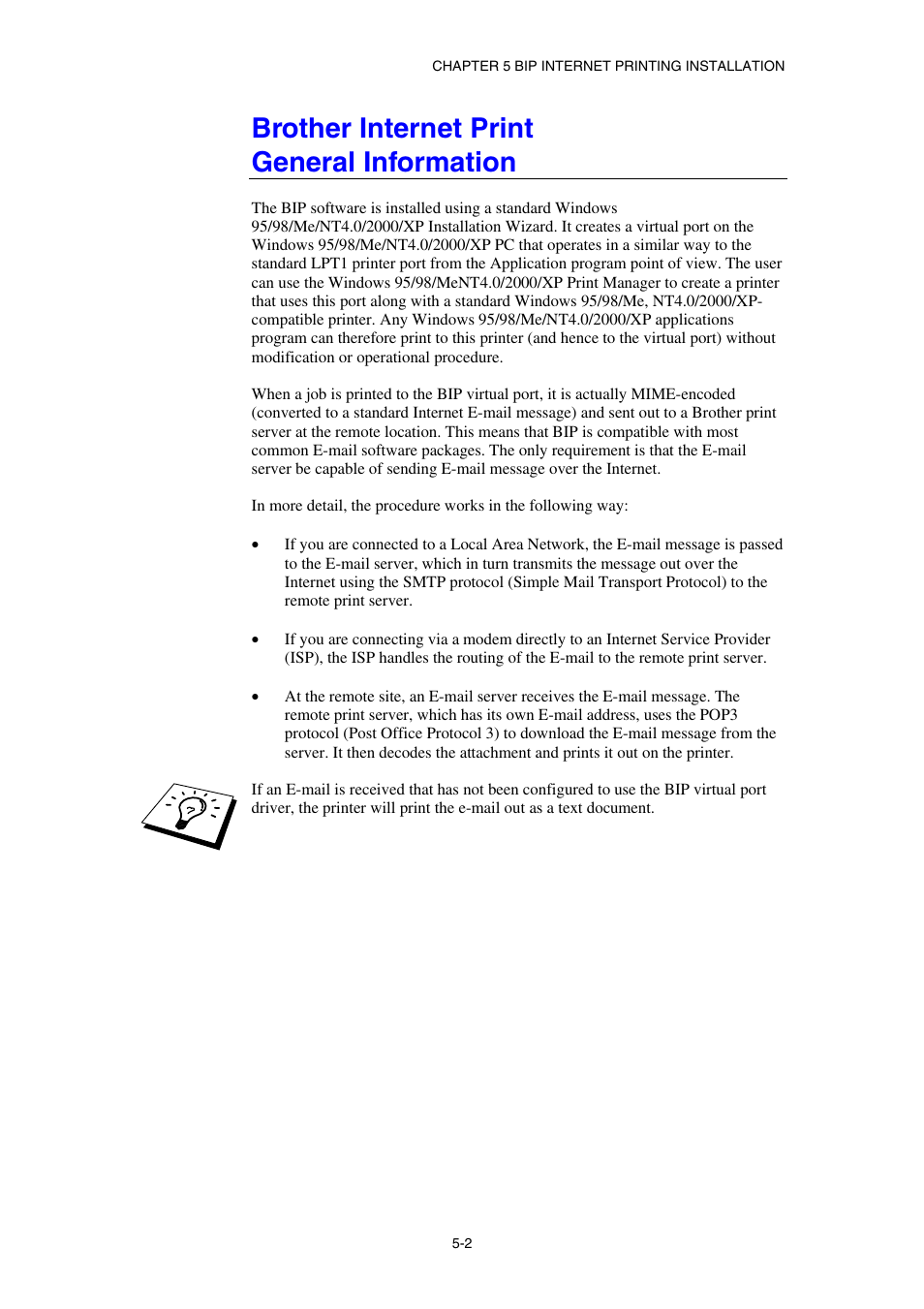 Brother internet print, General information, Brother internet print general information | Brother HL-1870N User Manual | Page 55 / 149