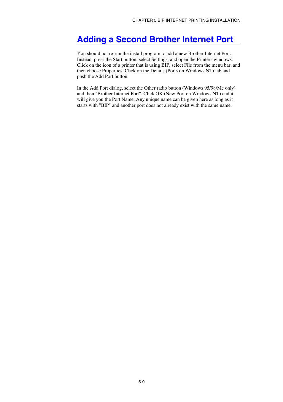 Adding a second brother internet port | Brother HL-1870N User Manual | Page 62 / 149