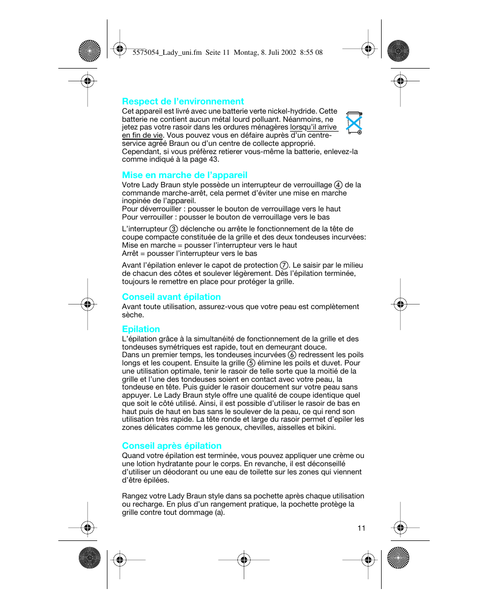 Braun Lady Style universal User Manual | Page 11 / 47
