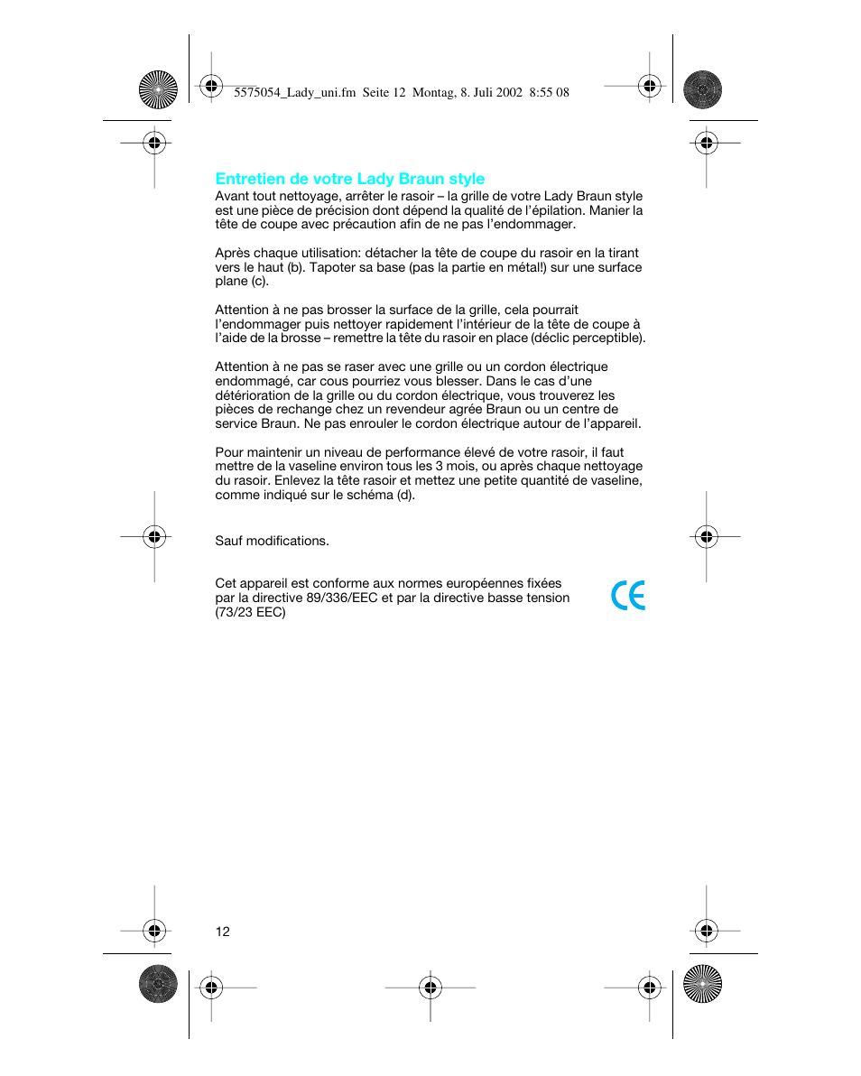 Braun Lady Style universal User Manual | Page 12 / 47