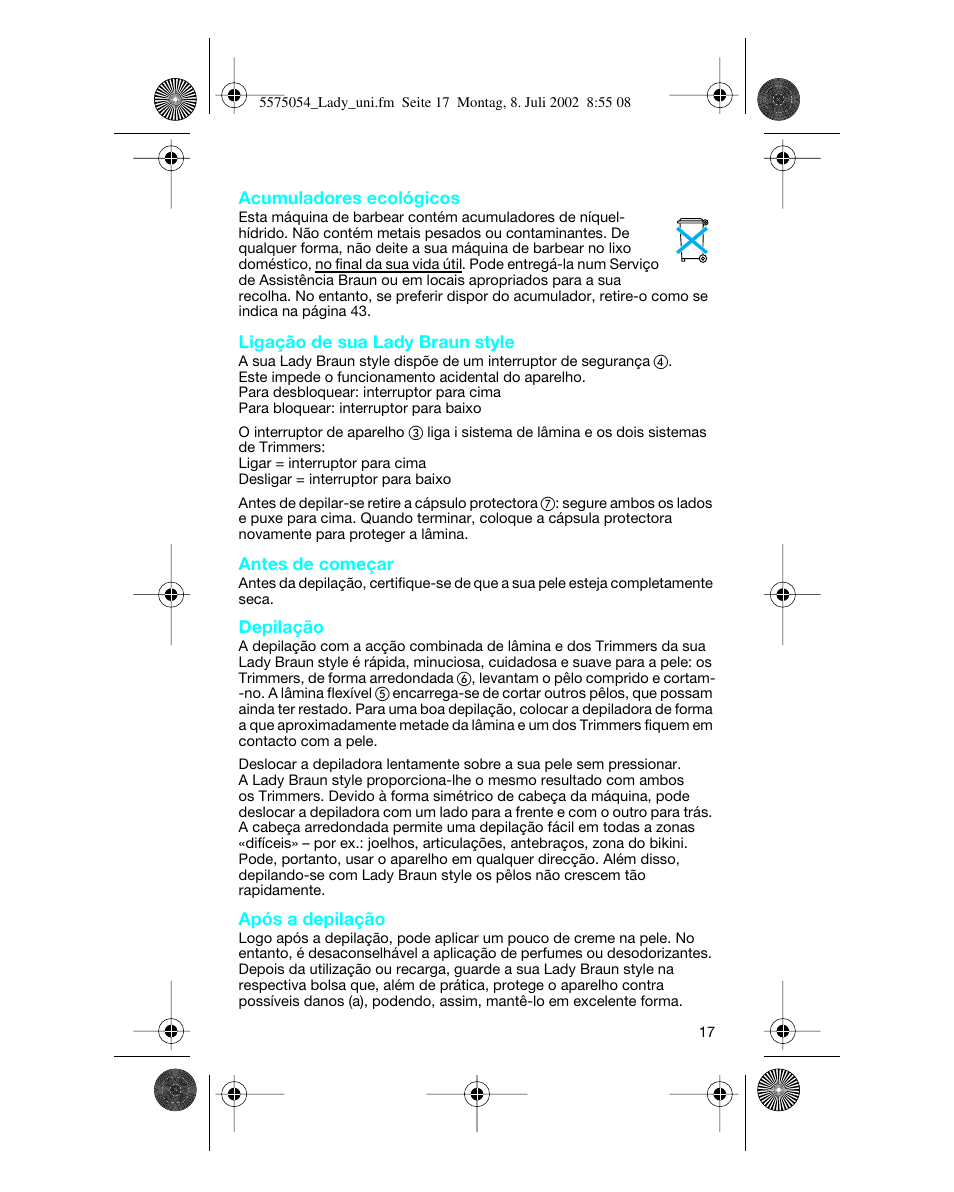 Braun Lady Style universal User Manual | Page 17 / 47