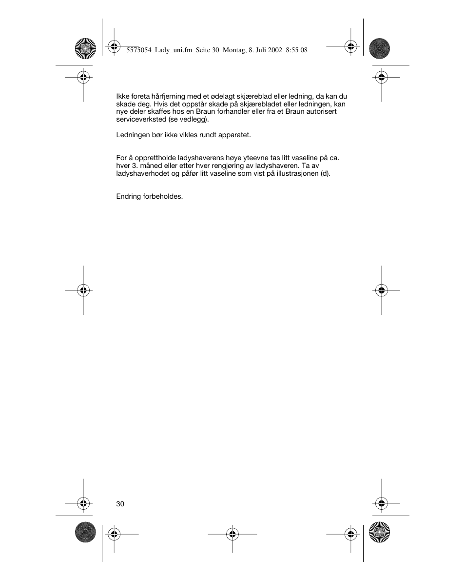 Braun Lady Style universal User Manual | Page 30 / 47