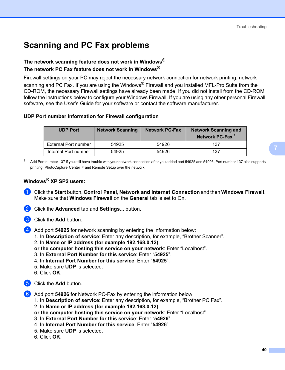 Scanning and pc fax problems | Brother MFC-465CN User Manual | Page 47 / 58