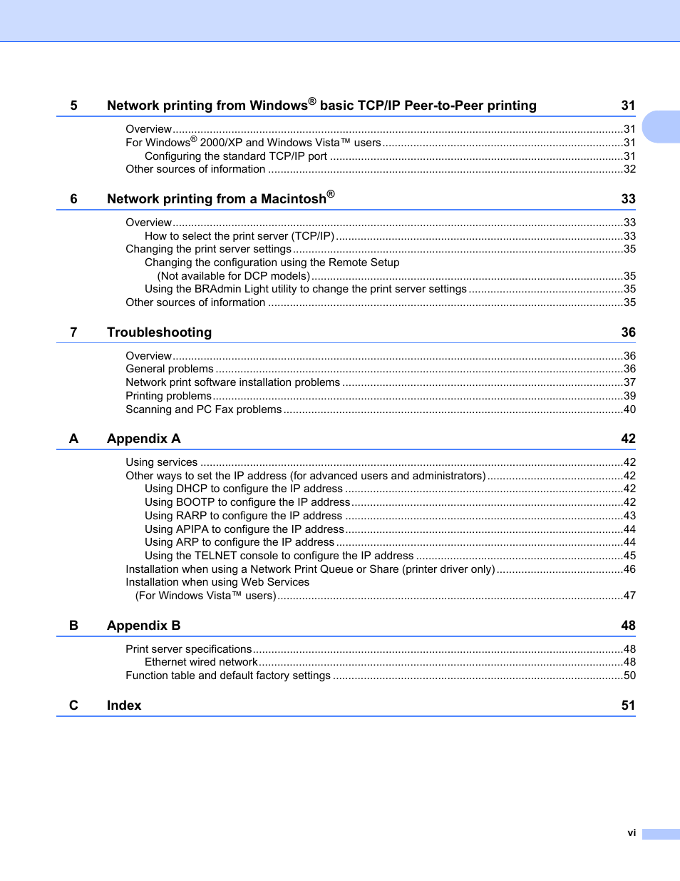 Brother MFC-465CN User Manual | Page 7 / 58