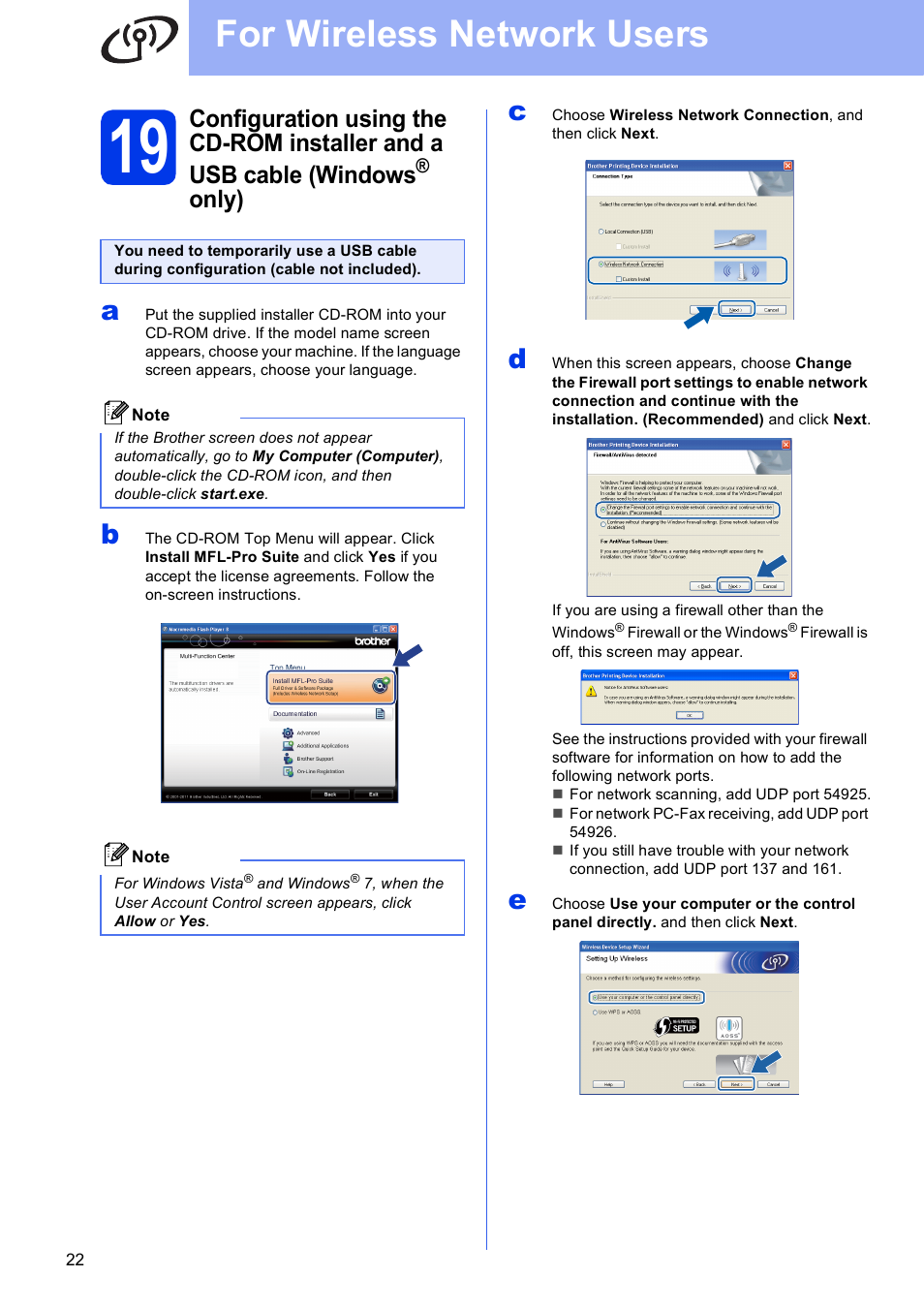 For wireless network users, Only) | Brother MFC-J625DW User Manual | Page 22 / 36
