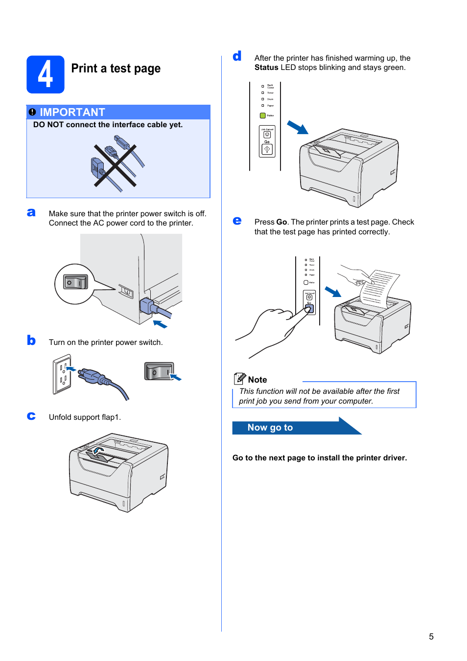 Print a test page | Brother HL-5350DN User Manual | Page 5 / 35