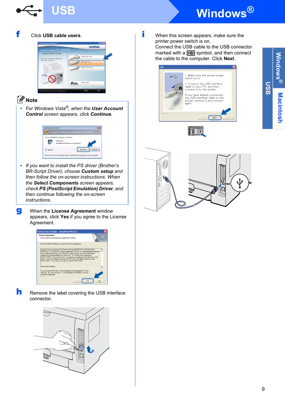 Windows | Brother HL-5350DN User Manual | Page 9 / 35