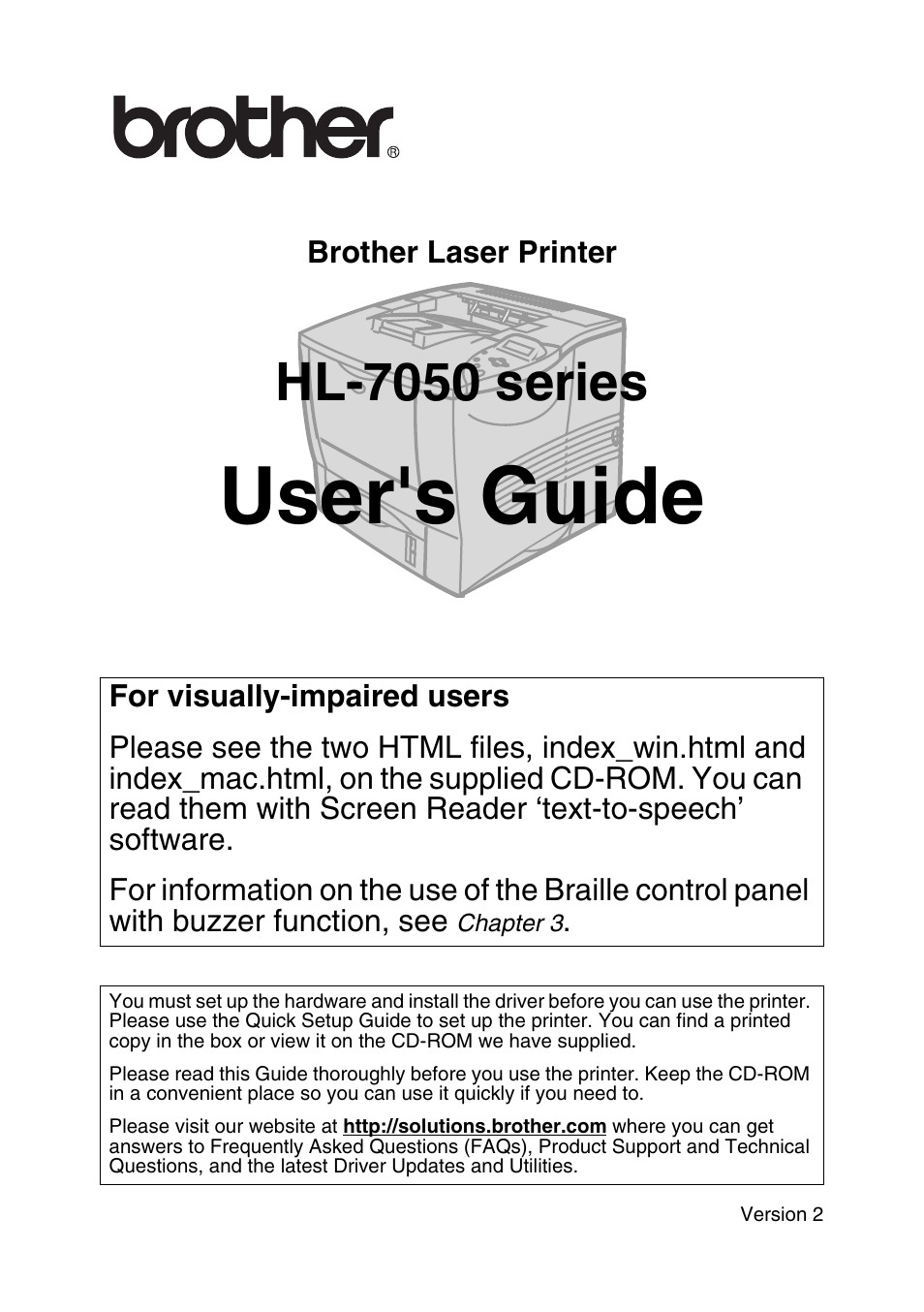 Brother HL-7050N User Manual | 253 pages