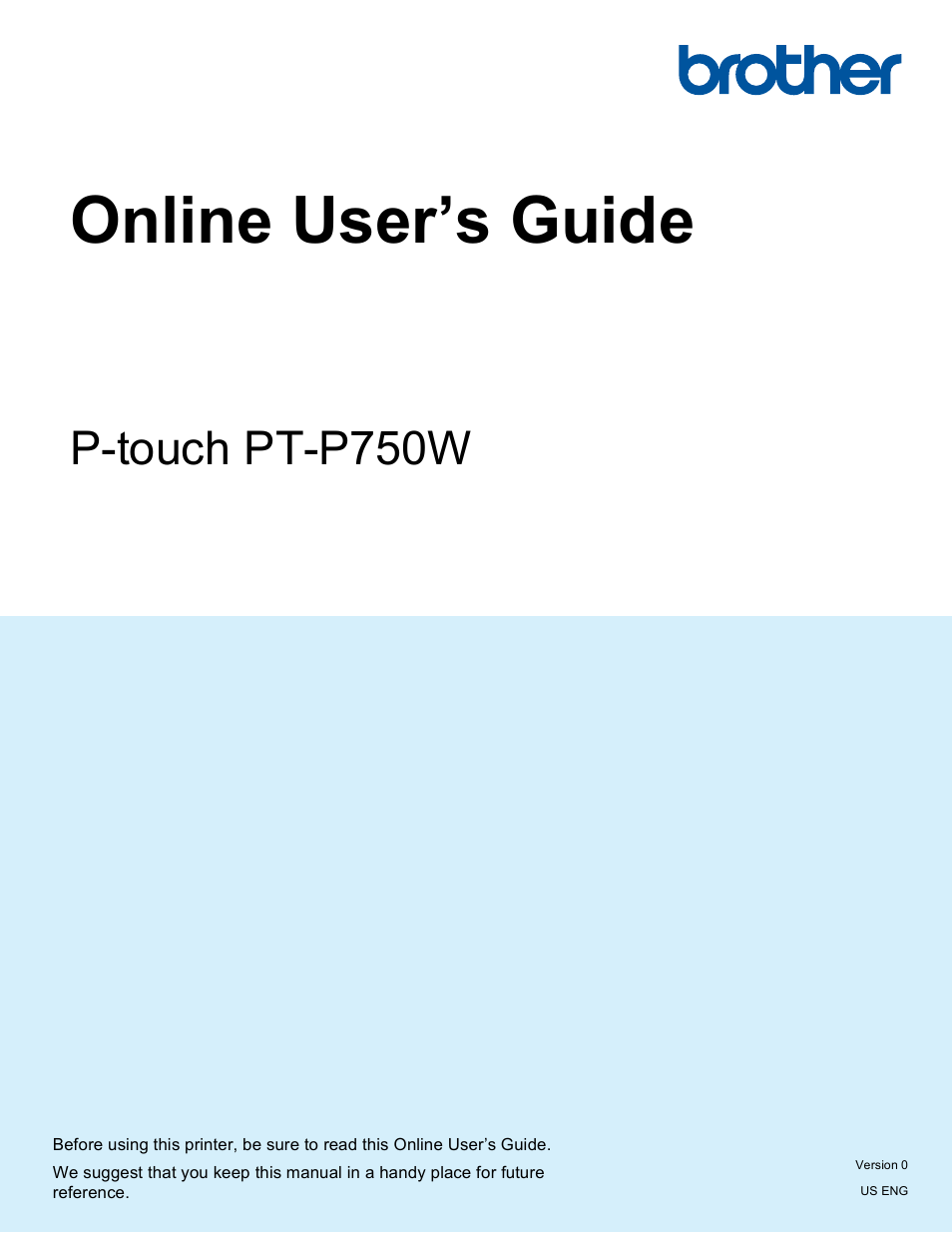 Brother PT-P750W User Manual | 59 pages