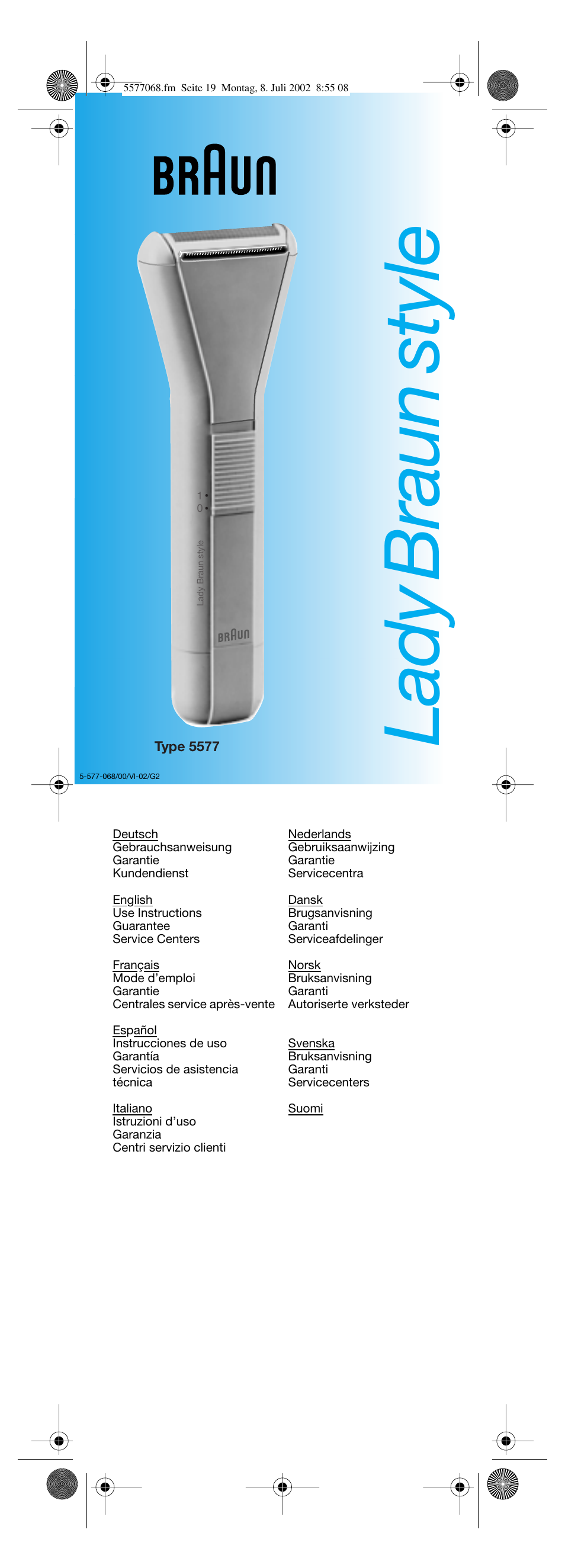 Braun Lady Style cord User Manual | 17 pages