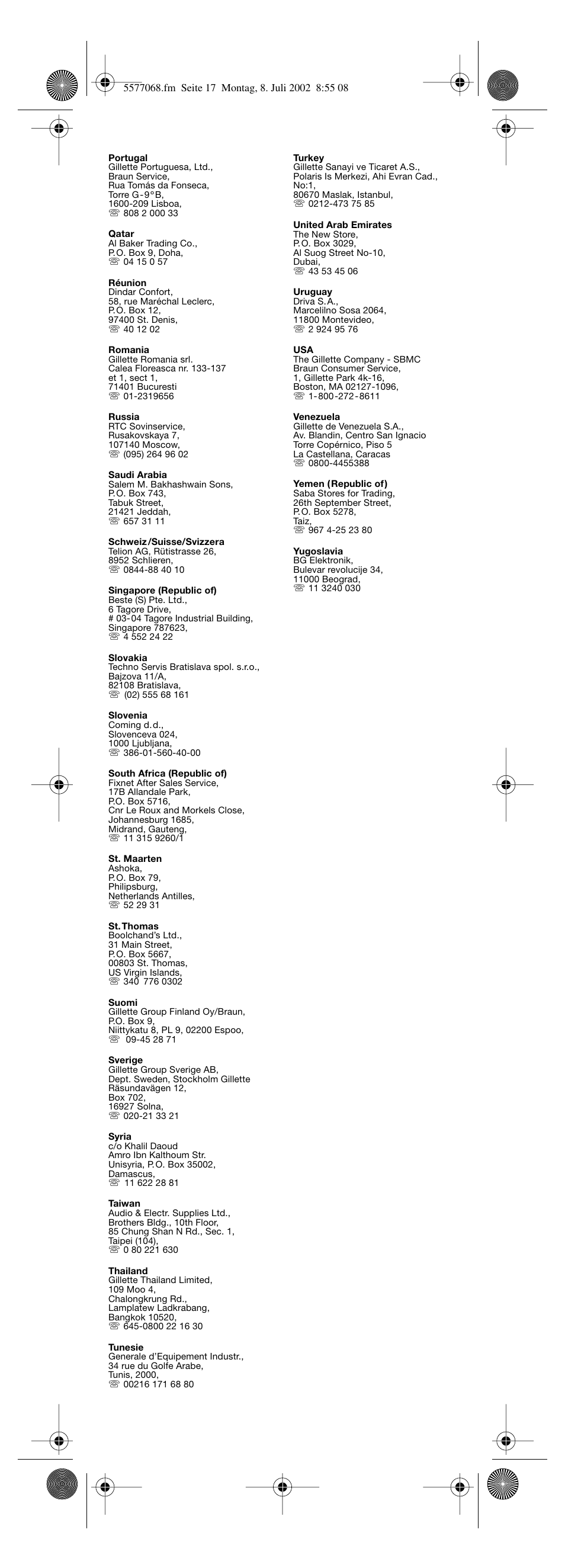 Braun Lady Style cord User Manual | Page 17 / 17