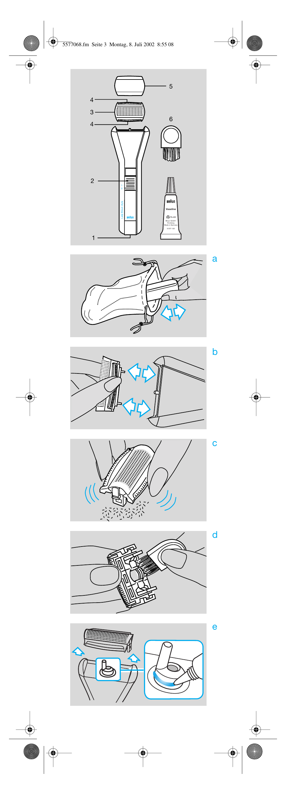 Dc b a e | Braun Lady Style cord User Manual | Page 3 / 17