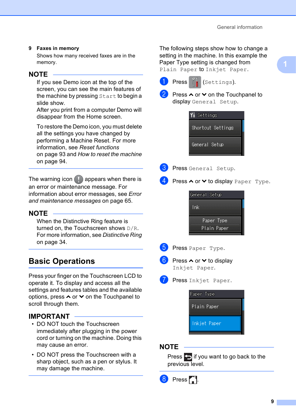 Basic operations, Important | Brother MFC-J285DW User Manual | Page 23 / 143