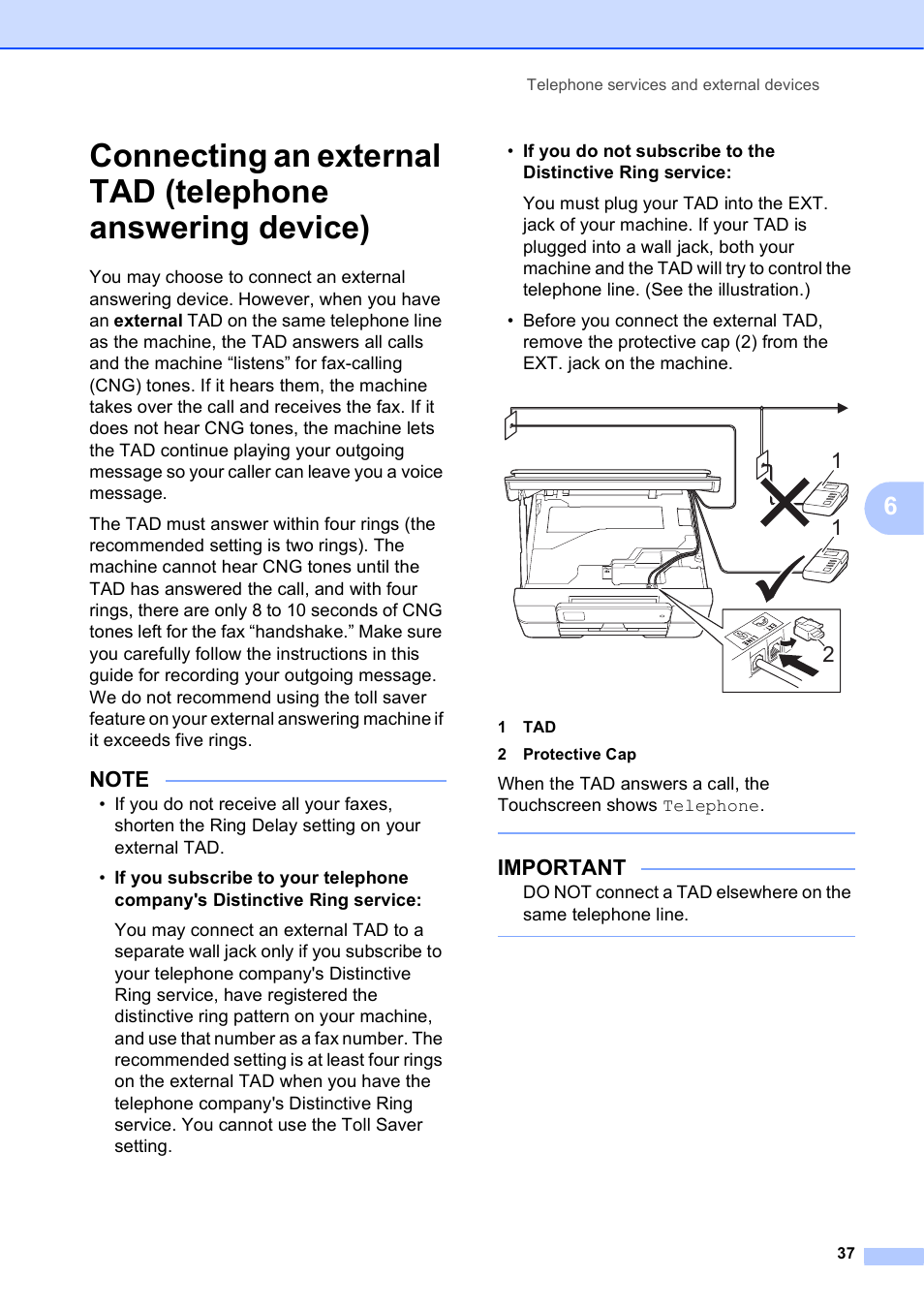 Important | Brother MFC-J285DW User Manual | Page 51 / 143
