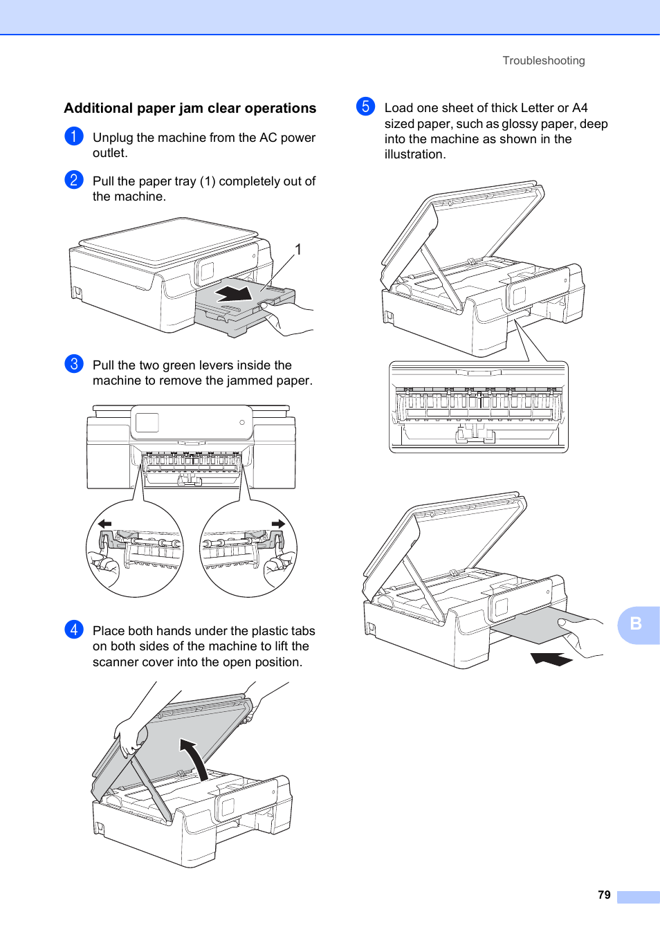 Additional paper jam clear operations | Brother MFC-J285DW User Manual | Page 93 / 143