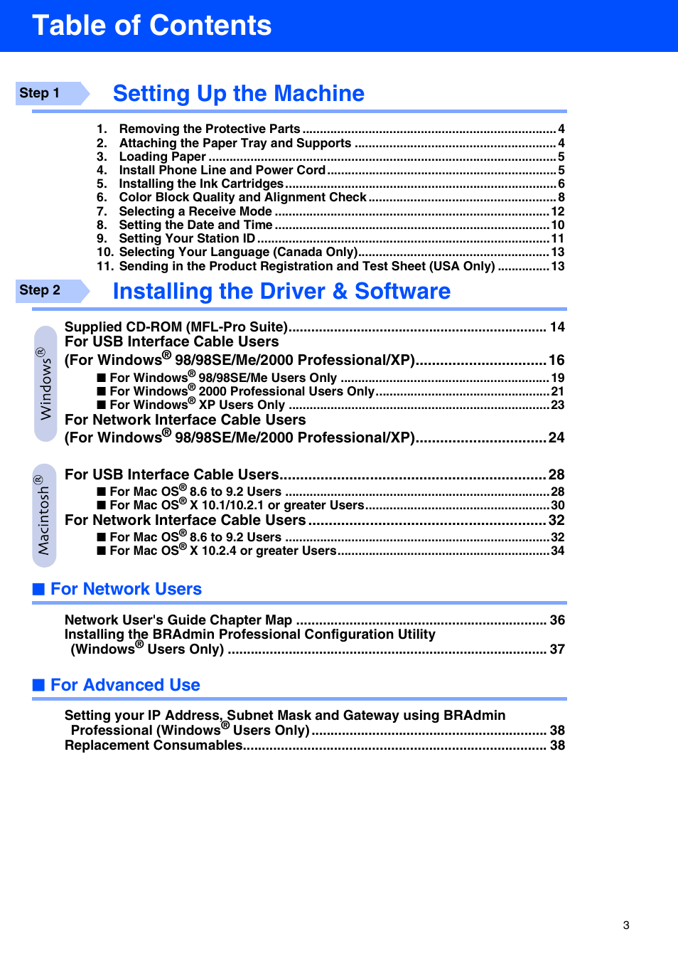 Brother MFC-3320CN User Manual | Page 5 / 42