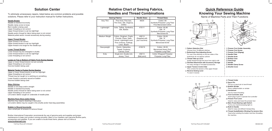 Brother LS-2125i User Manual | 2 pages
