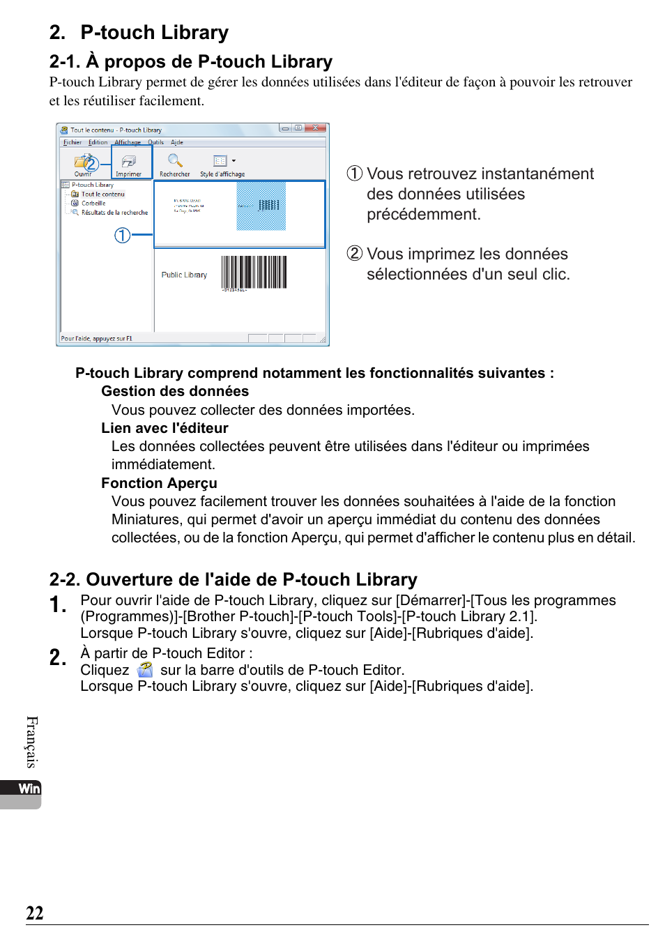 P-touch library | Brother PT-2700 User Manual | Page 23 / 58