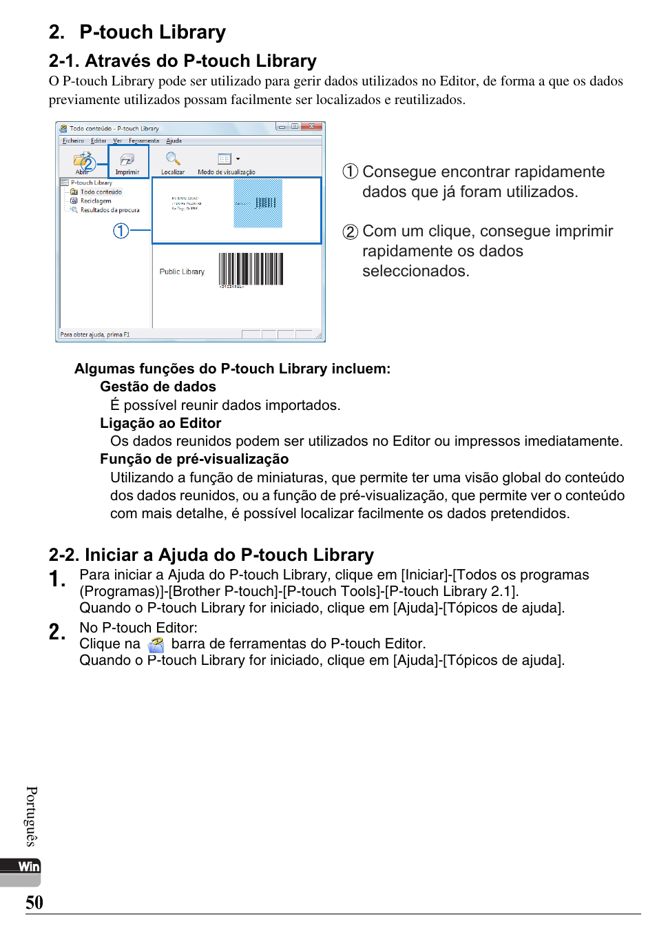 P-touch library | Brother PT-2700 User Manual | Page 51 / 58