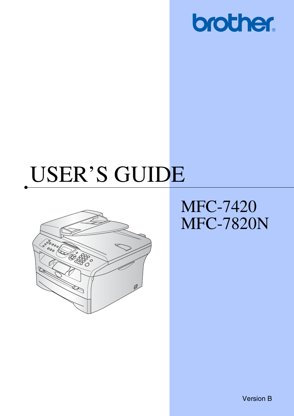 Brother MFC-7820N User Manual | 156 pages