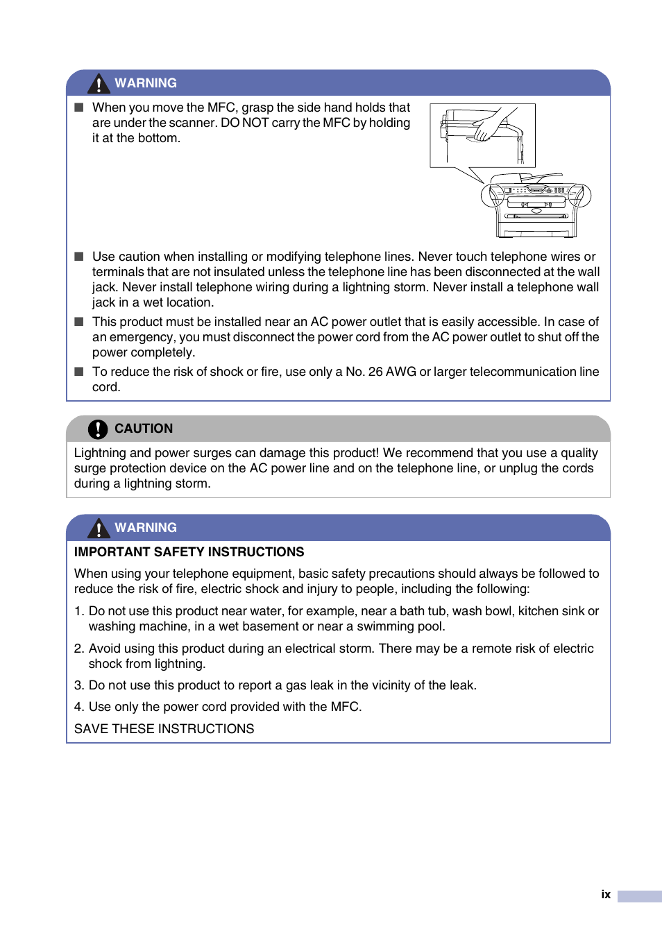 Brother MFC-7820N User Manual | Page 11 / 156