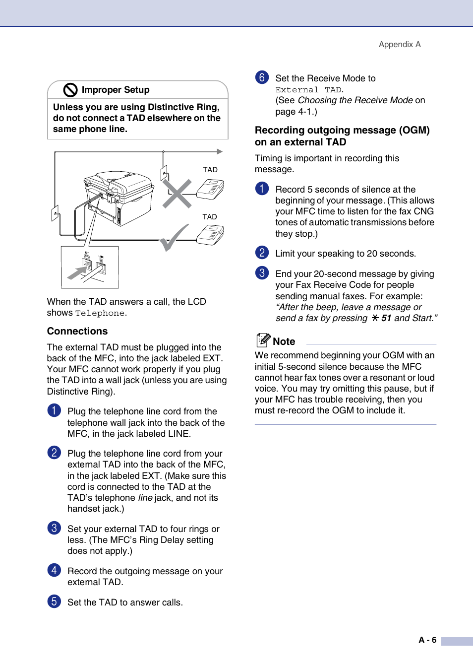 Connections | Brother MFC-7820N User Manual | Page 123 / 156