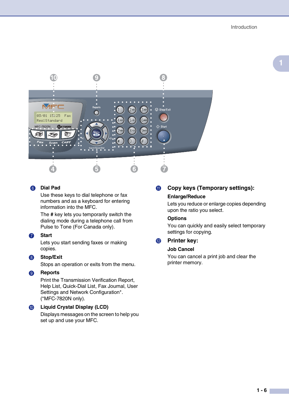 Brother MFC-7820N User Manual | Page 25 / 156